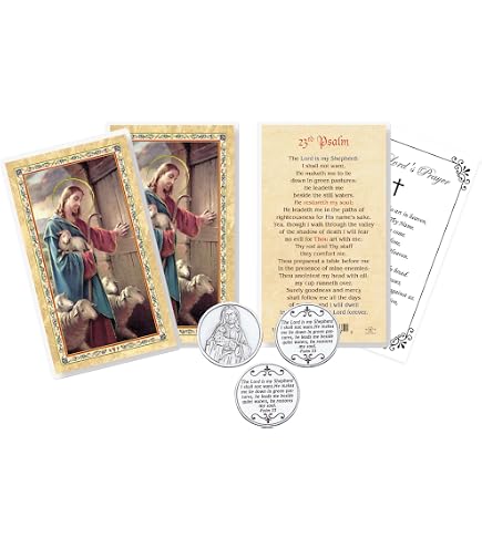 Psalm 23 Gebetskarten-Set – 7 Teile Mit Münze & Vaterunser, Laminierte Taschenkarten Für Trost & Glauben
