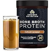 Ancient Nutrition Bone Broth Protein Powder, Salted Caramel, 19g Protein per Serving, Beef, Supports Healthy Skin, Gut Health, Joint Supplement, Gluten Free, Paleo and Keto Friendly, 20 Servings