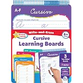 Active Minds - Write-and-Erase - Wipe Clean Learning Boards Ages 6+ - Cursive (Active Minds Welbs)