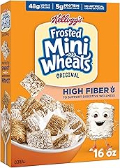 Kellogg’s Frosted Mini-Wheats Breakfast Cereal, High Fiber, 48g Whole Grain, 16 oz
