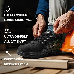 DRRHINO Steel Toe Shoes for Men Women Comfortable