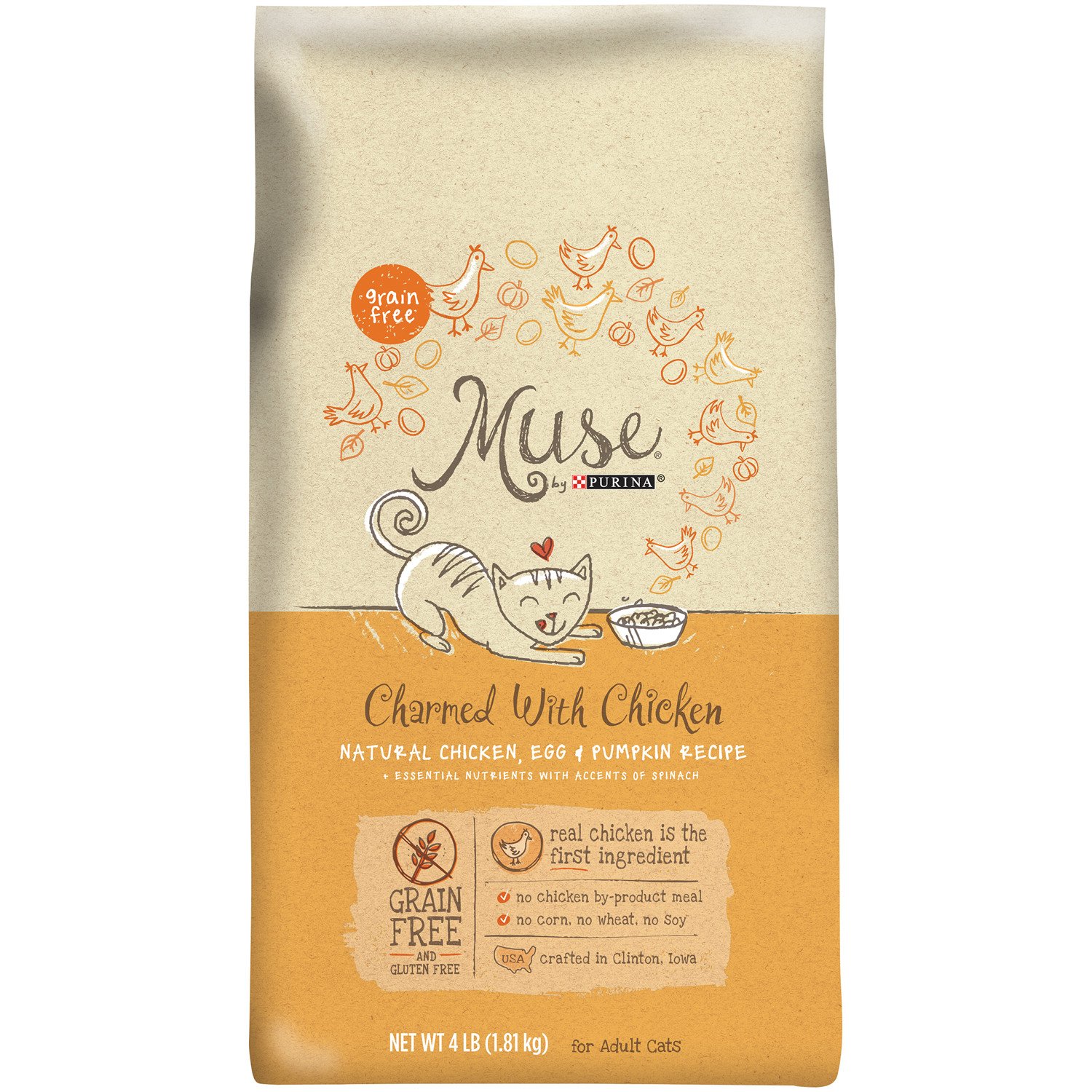 Muse by Purina Natural Grain Free Dry Cat Food, Chicken, Egg Pumpkin