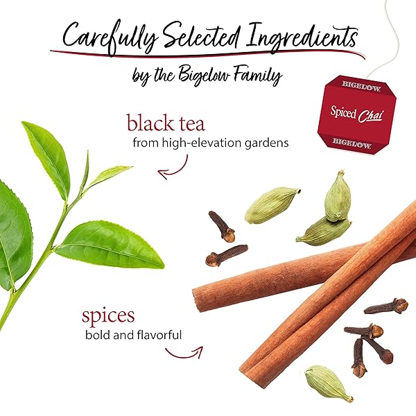 BIGELOW, SPICED CHAI TEA (CAFFEINATED), 20 COUNT