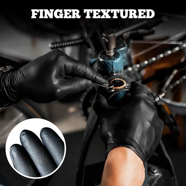 TITANFLEX DISPOSABLE NITRILE EXAM GLOVES – 6-MIL, BLACK, LARGE 100-CT BOX, HEAVY DUTY, LATEX FREE, FOOD SAFE FOR COOKING & FOOD PREP(L)