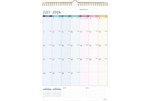 BOWCUK Wall Calendar 2024-2025 – Calendar 2024-2025 Wall, 18 Monthly Calendar, Jul 2024 - Dec 2025, 12 x 17 In, 2024 Calendar with Large Blocks, Thick Paper, Holidays, To-do ＆ Notes, Great for Organizing