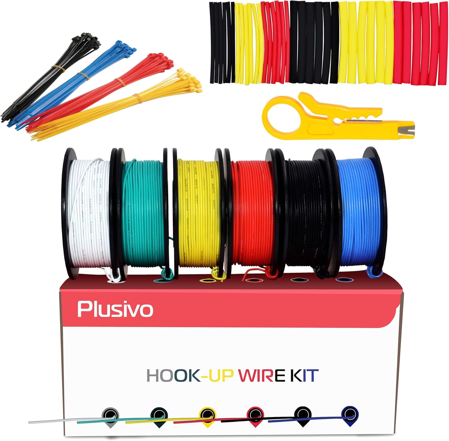 30GA Hook up Wire Kit 30AWG Silicone Wire 300V Tinned Stranded