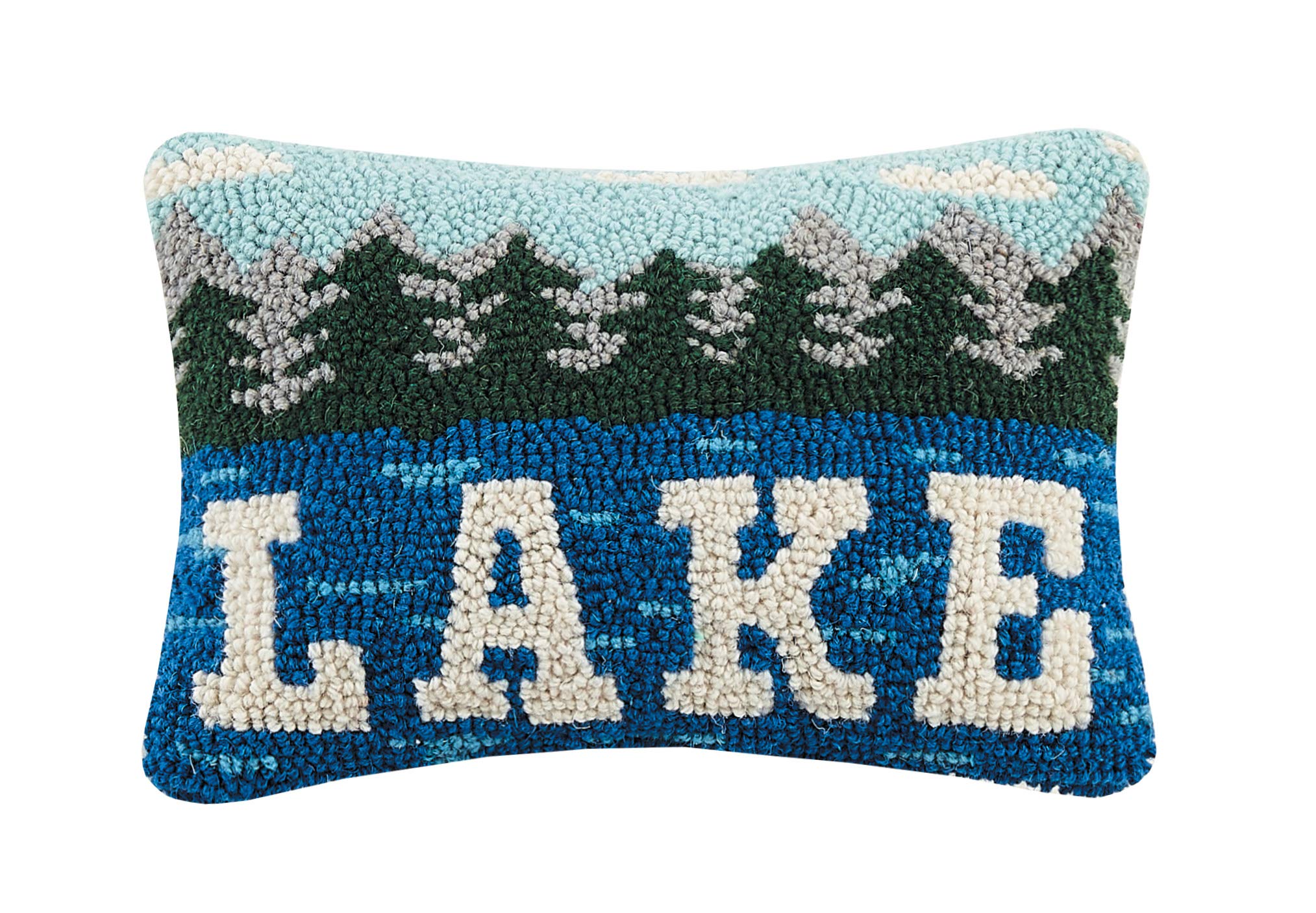 Photo 1 of Peking Handicraft 30TG74C12OB Beautiful Lake Hook Pillow, 12-inch Long, Wool and Cotton