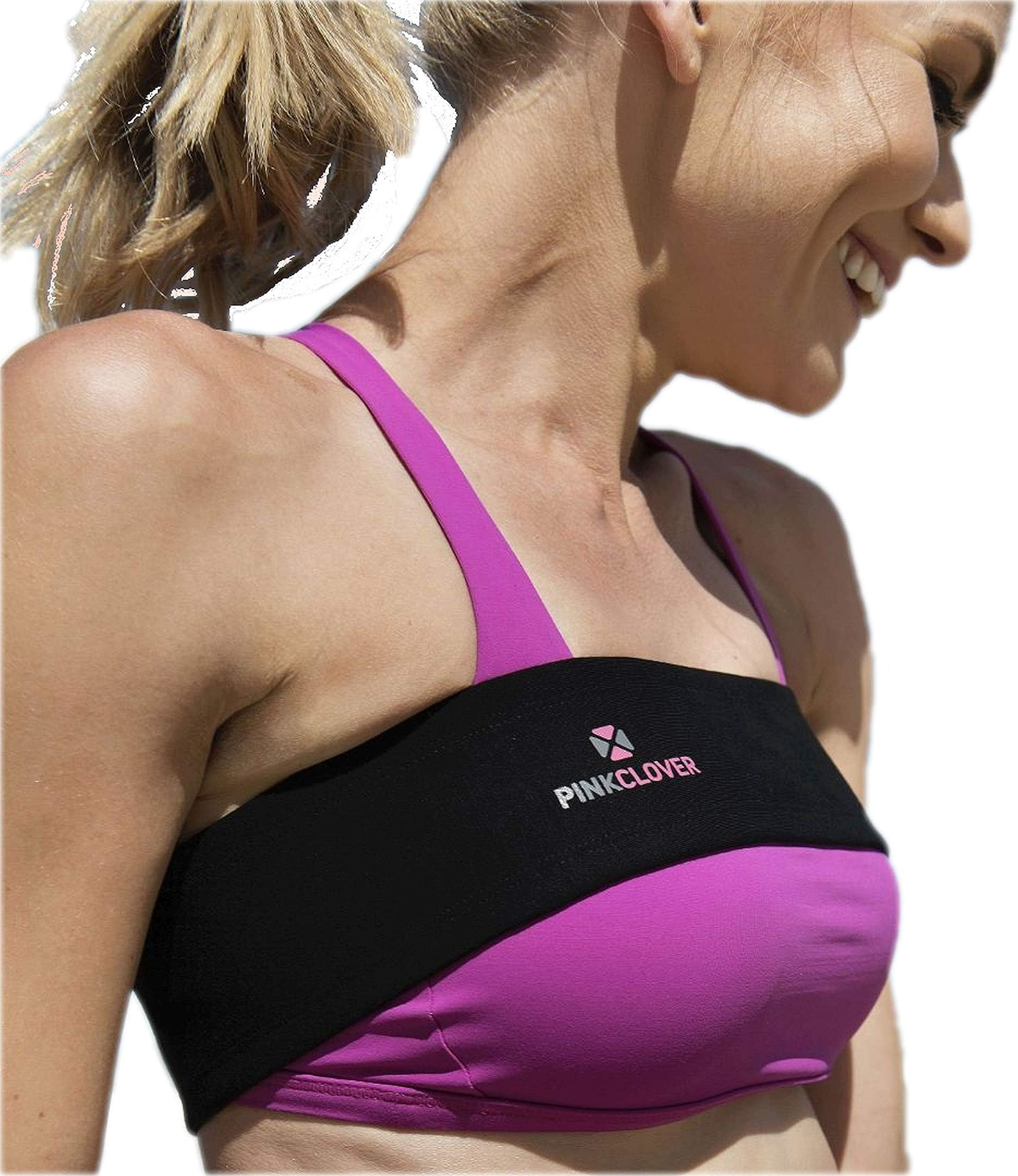 PINKCLOVER High Impact Breast Support Band, Implant Stabilizer Band, Adjustable Extra Sports Bra Strap, Latex Free