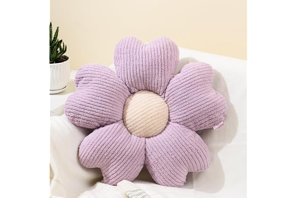 Sioloc Flower Throw Pillow, Flower Shaped Pillow, Flower Floor Cushion, Seat Cushion, Cute Flower Pillow, Aesthetic Pillow as