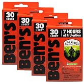 Ben's Tick &amp; Insect Repellent Wipes, 30% DEET, 12 Wipes, 4 Pack | Alcohol &amp; Fragrance-Free Wipes Offer Up to 7 Hours of Protection Against Ticks &amp; Mosquitoes for Outdoor Use