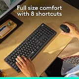 Logitech MK295 Silent Wireless Keyboard and Mouse Combo UK QWERTY Black view 3