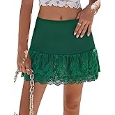 Avidlove Mini Skirts for Women Sexy Mid-Waisted Y2K Skirts Multi-Layer Ruffle Trim Bodycon Skirt
