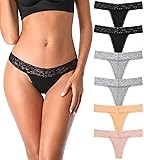 IROCUE Seamless Lace Thongs for Women, No Show