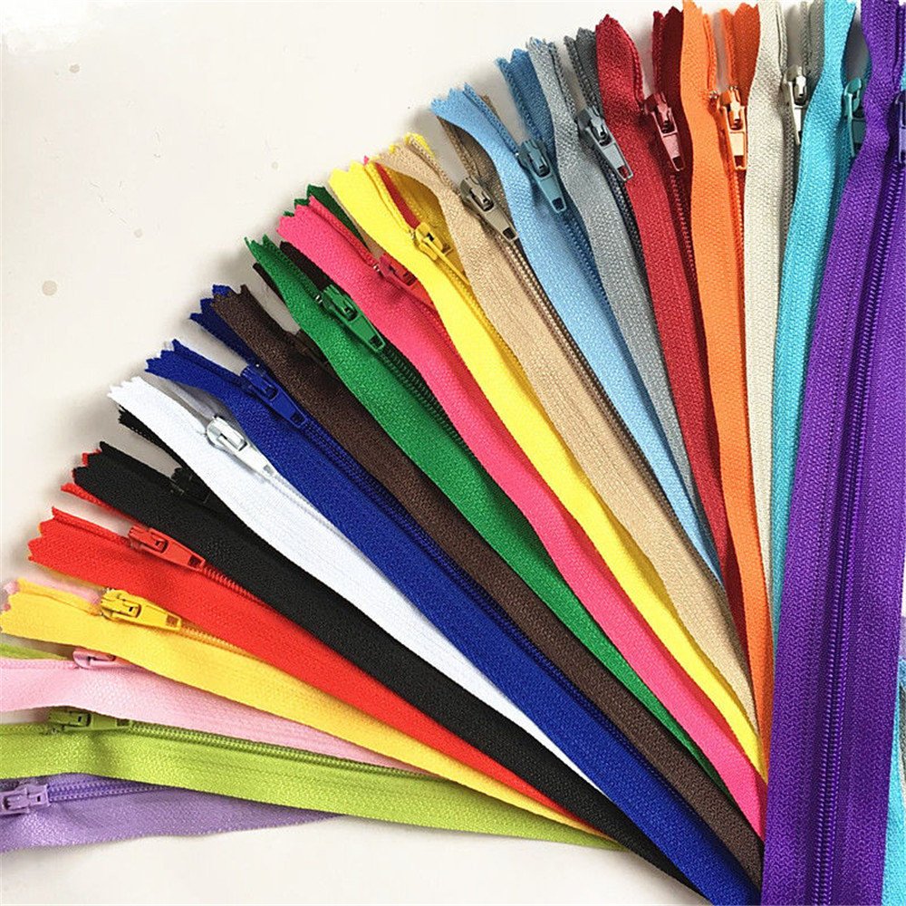 WKXFJJWZC 50pcs 18 Inch Zippers Sewing Nylon Coil Colorful Zippers Bulk for Sewing Crafts 20 Colors