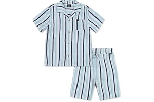 Hurley Baby and Toddler Boys' Short Sleeve Button Up Shirt and Shorts 2-Piece Outfit Set
