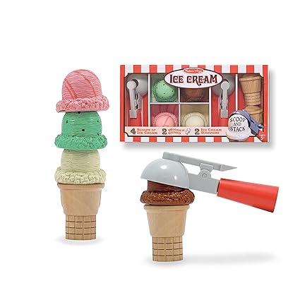 melissa & doug scoop & stack ice cream cone playset