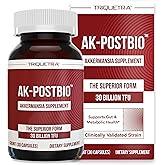 AK-Postbio: Akkermansia Probiotic 30 Billion TFU - Max Strength, Clinically Validated Dose & Patented Strain - Superior Pasteurized Form, Highest Absorption, Delivery - GLP-1 Probiotic - 30 Servings