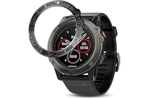 BaiHui Stainless Steel Bezel Ring Compatiable with Garmin Fenix 5X Watch Bezel Ring Adhesive Cover Anti Scratch & Collision Protector for Garmin Watch Accessory (Black - Not Fit Fenix 5 / 5X Plus)