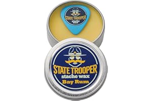 STATE TROOPER STACHE WAX Mustache Wax - Medium Hold - Bay Rum - One Ounce Tin