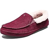 OLUKAI Ku'una Women's Slipper, Leather Slip-On Shoes, Genuine Shearling & Premium Leather, Lightweight & Durable for All-Day Comfort