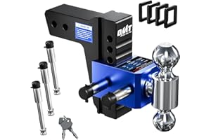 Orion Motor Tech Adjustable Trailer Hitch, Heavy Duty Tow Hitch for 2.5" Receiver, 6" Drop Hitch with 2" & 2-5/16" Balls, 360