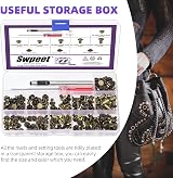 Swpeet 110 Set M5 Bronze Leather Rivets & Chicago Binding Screws Kit view 6