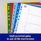 Oxford A4 Plastic 10-Part Dividers Multi-Colored Tabs Tear-Resistant Wipe-Clean view 3