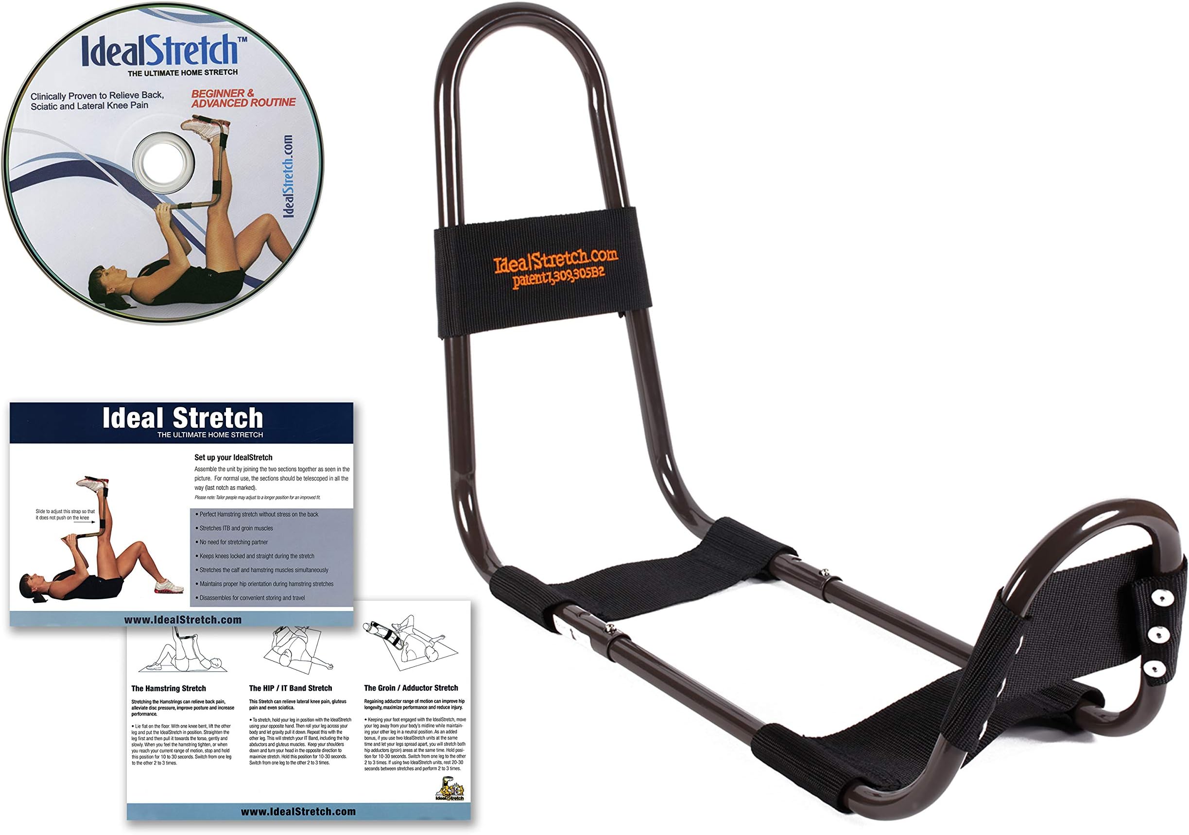 IdealStretch-Original- Hamstring Stretching Device with Instruction Card - Ideal Leg Stretcher, No Need for A Stretching Partner, Maintains Proper Hip Orientation- Patented Leg Stretching