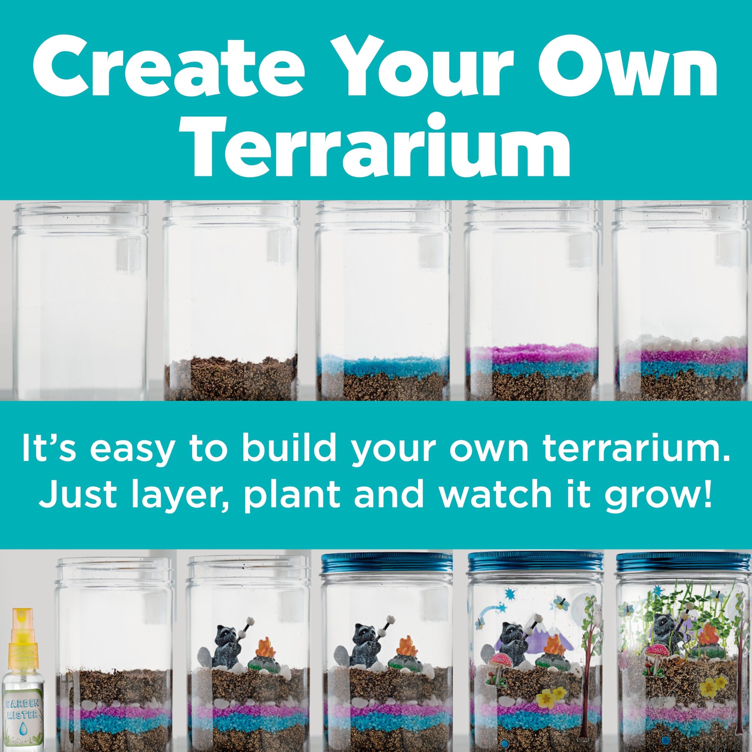 Creativity for Kids Grow 'N Glow Terrarium Kit - Educational Science Kits| Holiday Stocking Stuffers for Kids Gifts for Boys and Girls| Craft and STEM Projects (Ages 6+)