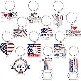 Landical New York Souvenirs Gifts NYC Metal Keychain Star USA Flag Statue of Liberty Key Ring I Love New York Souvenirs
