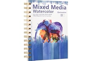 Qlmhudaim Watercolor Paper, 5"X7.5" Artist Drawing Paper Pads, (30 Sheets/300gsm/140lb) Water Color Sketch Book for Painting 