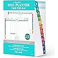 2025 Planner Refills – JAN - DEC 2025 Planner Refills Two Pages Per Day Daily Planner 2025, 5.5" x 8.4" Ring-Bound Organizer, Daily Tracker & Schedule, Coloful Tabs