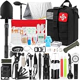 Survival Kit, 250Pcs Survival Gear First Aid Kit with Molle System Compatible Bag and Emergency Tent, Emergency Kit for Earthquake, Outdoor Adventure, Hiking, Hunting, Gifts for Men Women