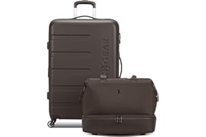 SwissGear 7366 Hardside Expandable Luggage with Spinner Wheels, Chocolate, 2-Piece Set (Weekender/27)