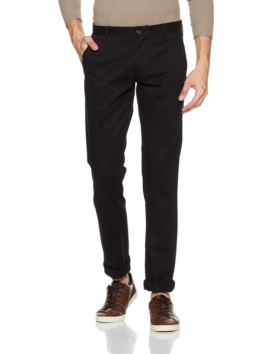 parx men's slim fit casual trousers