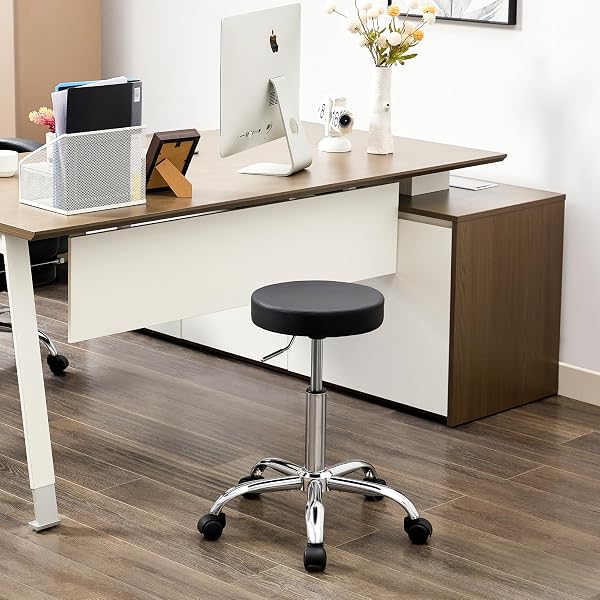 FIRAVOE ROLLING OFFICE STOOLS, ADJUSTABLE DRAFTING STOOL ON...
