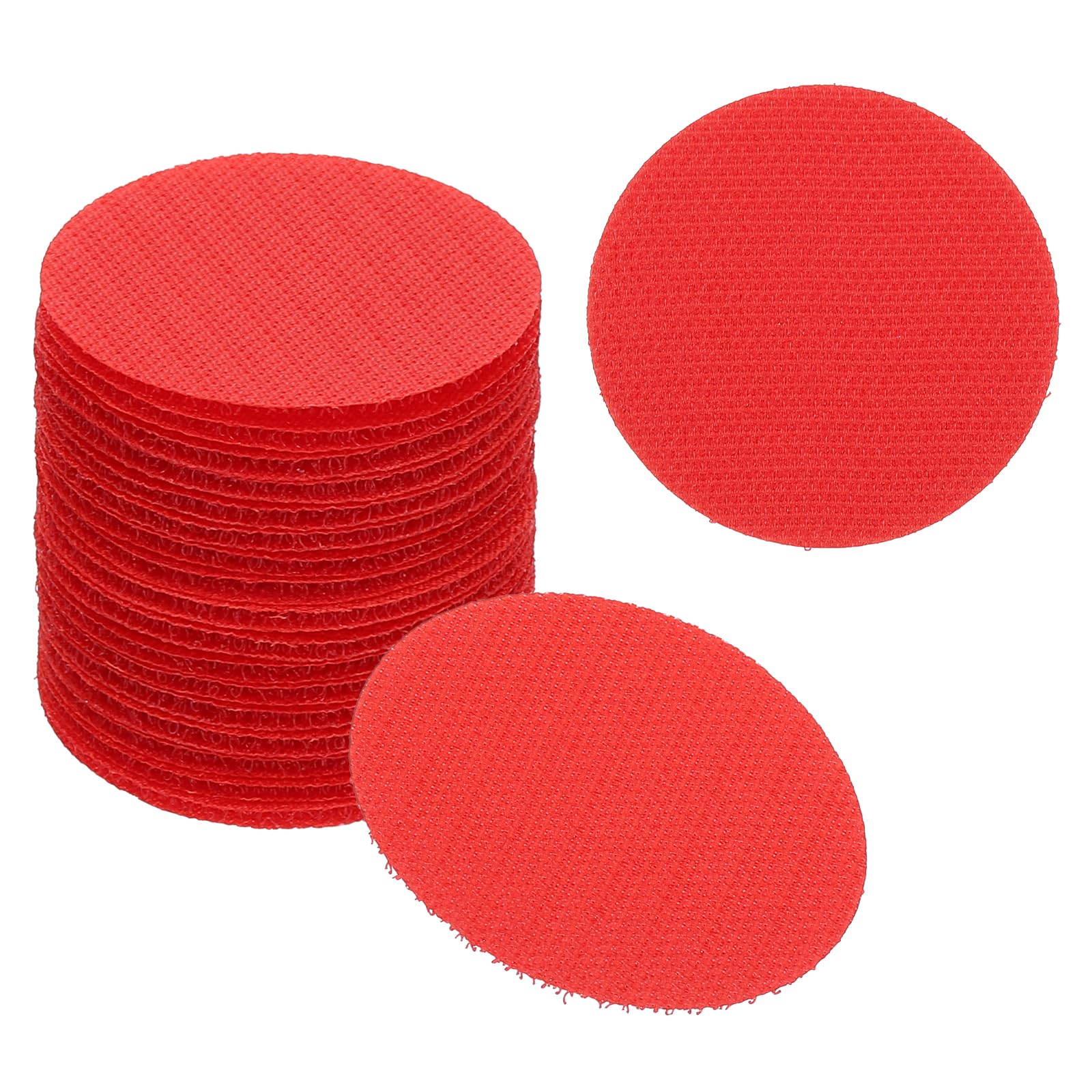 PATIKIL 2" Carpet Spot Markers, 35Pcs Circle Dot Markers Hook and Loop Carpet Spots for Decoration Elementary Preschool Teacher, Red