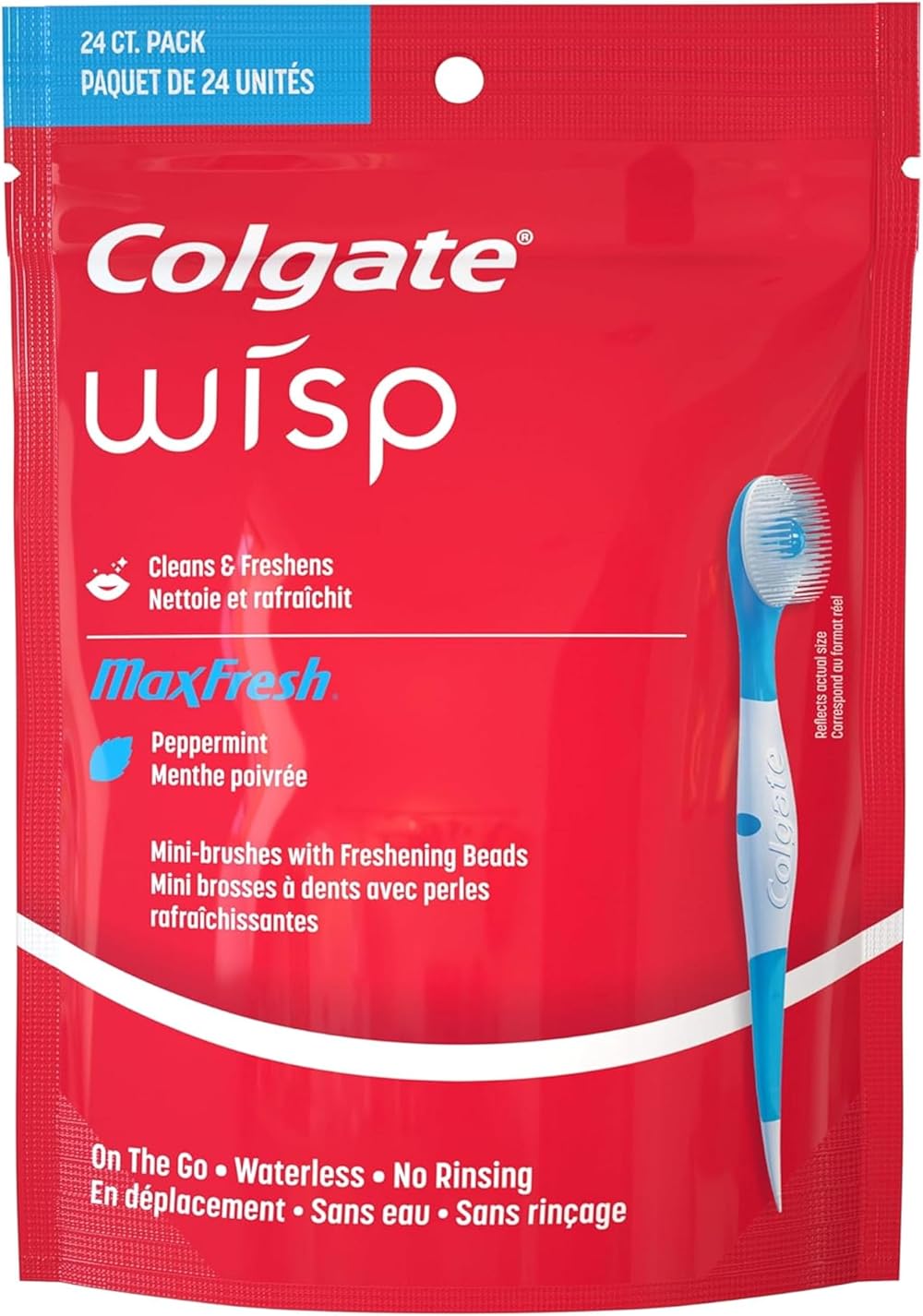 Colgate Wisp Portable Mini-Brush Optic White Coolmint 24 Count