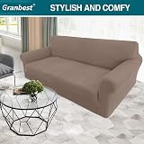 Granbest 3 Seater Sofa Cover High Stretch Non Slip Sand Jacquard Spandex view 2