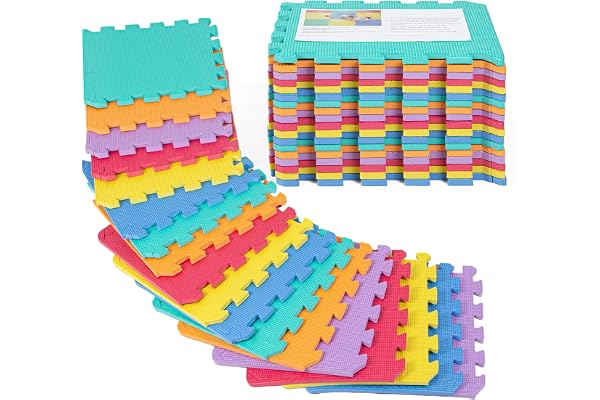 Interlocking Floor Tiles 18-Pack EVA Foam Mats 30x30cm, Non-Slip Exercise Gym Mat, Kids Play Mat for Playroom & Baby Crawling