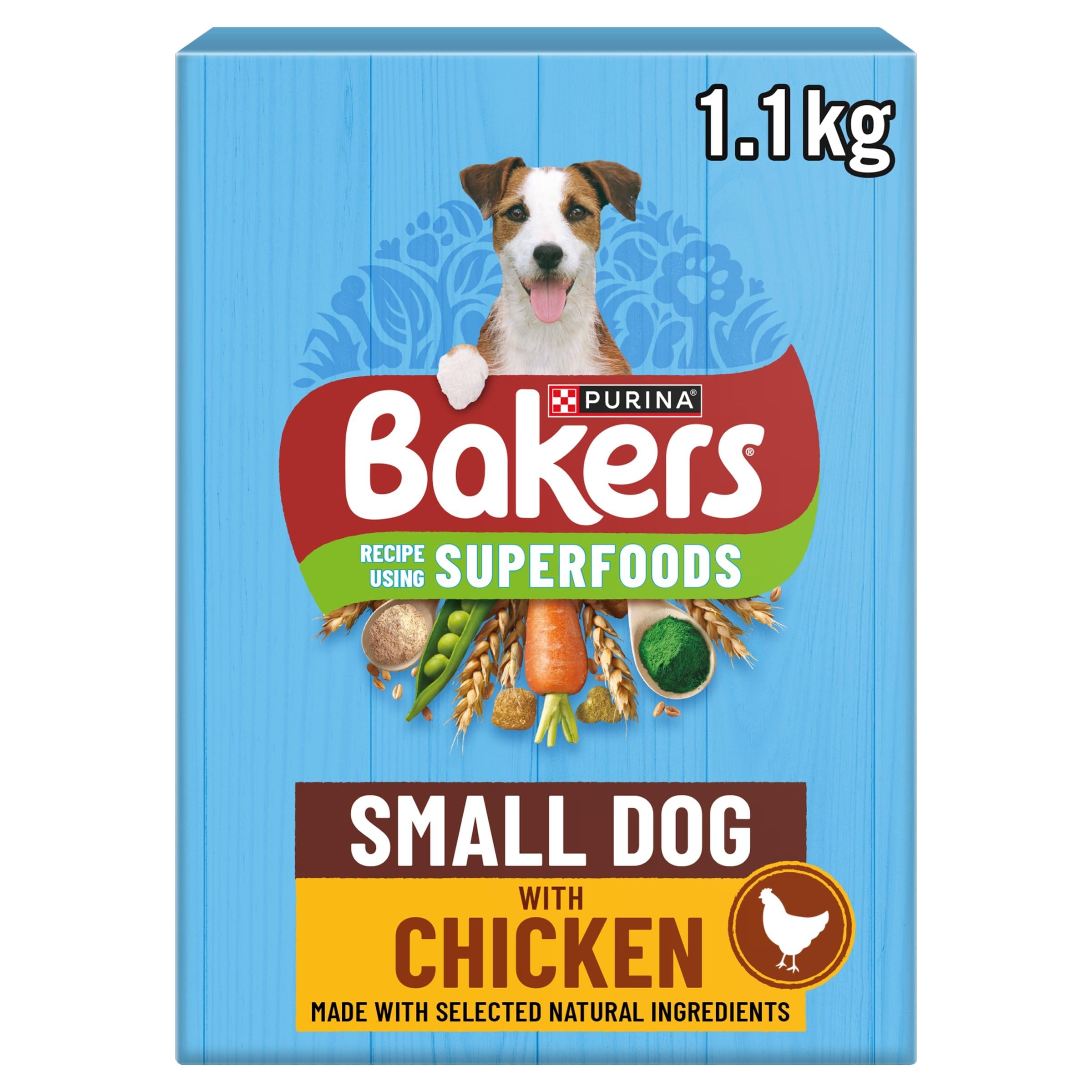 Bakers Small Dry Dog Food Chicken and Veg 1.1kg