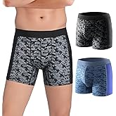 Carer Incontinence Underwear for Men Washable Mens Incontinence Underwear for Bladder Leakage 80ML Breathable Reusable Leak Proof Underwear for Men Incontinence Boxer Briefs 2 Pack, Large