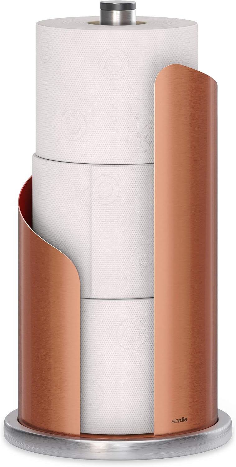 Stardis Kitchen Roll Holder Stainless Steel Matt Coated Diameter 15 cm Roll Holder Matte copper, Copper Matt, H 30 x diameter 15 cm - Image 4