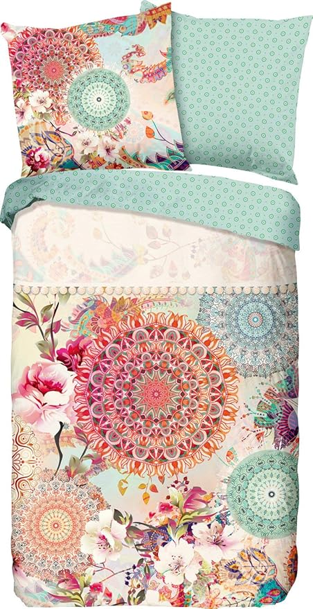 Hip Satin Wende Bettwasche Nandini 6331 135 Cm X 200 Cm Creme Bunt