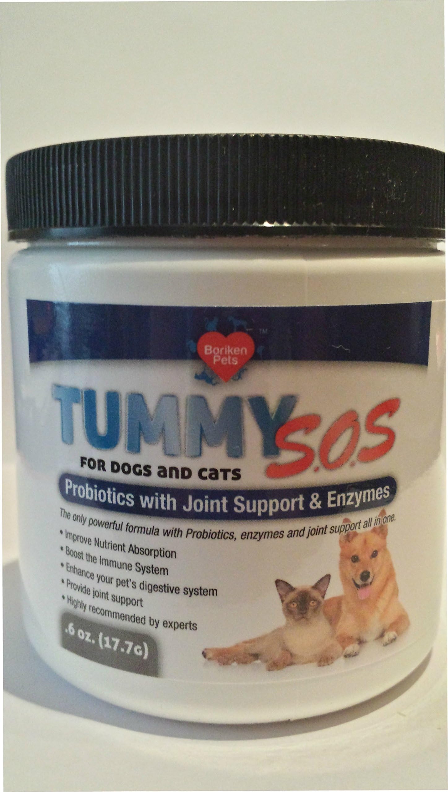 Probiotics for Dogs & Cats - #1 Pet Supplement with a Joint Support Mix of Glucosamine, Chondroitin & MSM Plus Digestive Enzymes All In One by Boriken Pets - Relief diarrhea, joint pain & more - Rescue Your Best Friend's Health - 30 Servings Powder