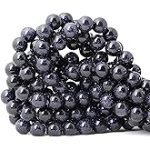 CHEAVIAN 35PCS 10mm Natural Blue Sandstone Gemstone Round Loose Beads Stone Beads for Jewelry Making DIY Findings 1 Strand 15"