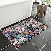 Colorful Cobblestone Bathroom Rugs,Absorbent Quick Dry Bath Mat,Water Absorbing Soft Easy Clean Shower Mat for Bathroom,Tub and Shower,Machine Washable,15.7"×23.6"