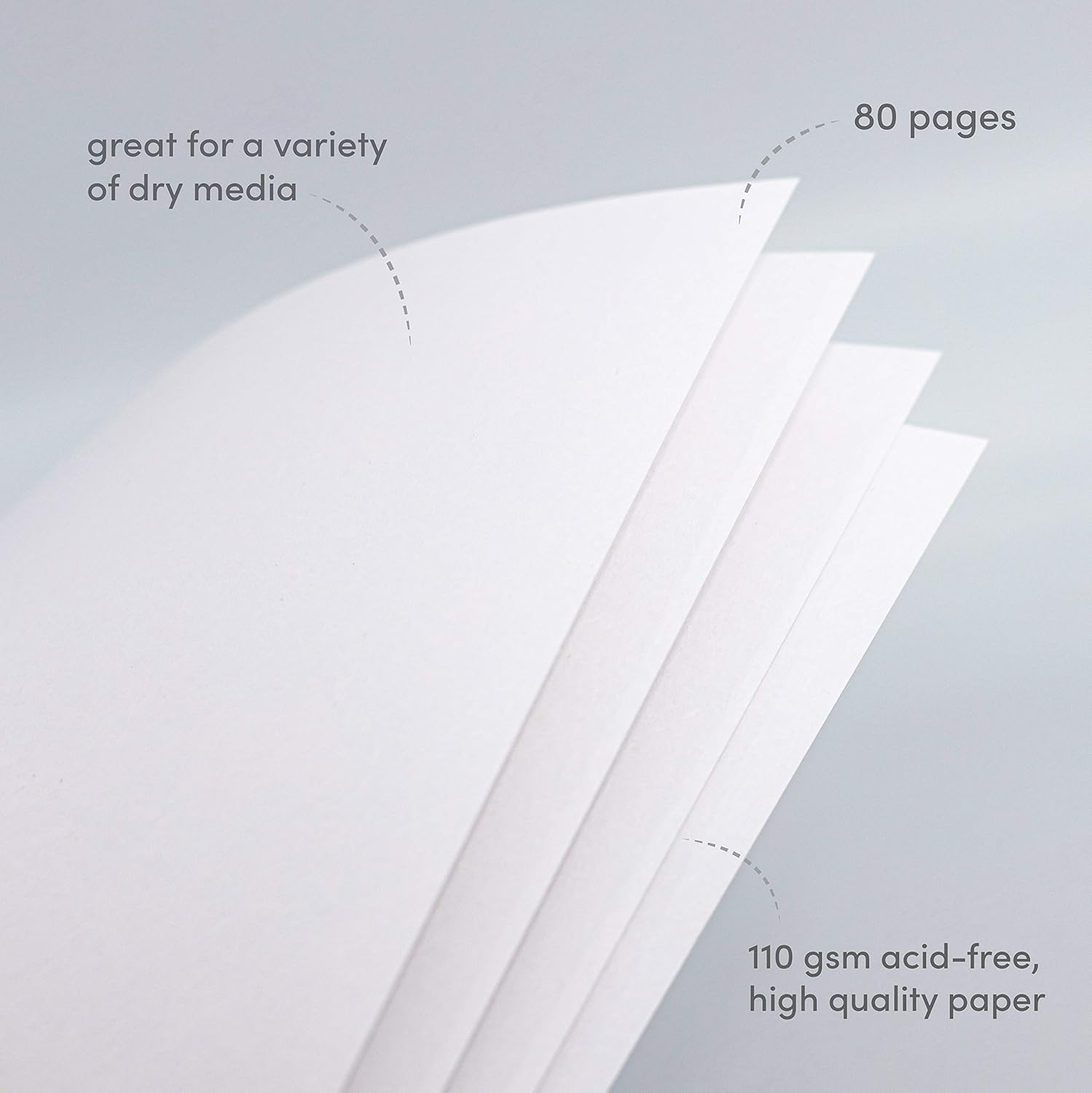 Paperage Sketch Pad, 2-Pack 8.5x11" Inch Hardcover Sketchbook, Spiral Bound, 80 Sheets (74lb) Acid Free Drawing Notebook for Artist Pro & Students (Grey Cover): Arts, Crafts & Sewing