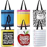 Paterr Valentines Teacher Appreciation Gifts Bulk for Women Canvas Tote Bag Thank Your Gift Pencil Crayon Marble Notebook Bag