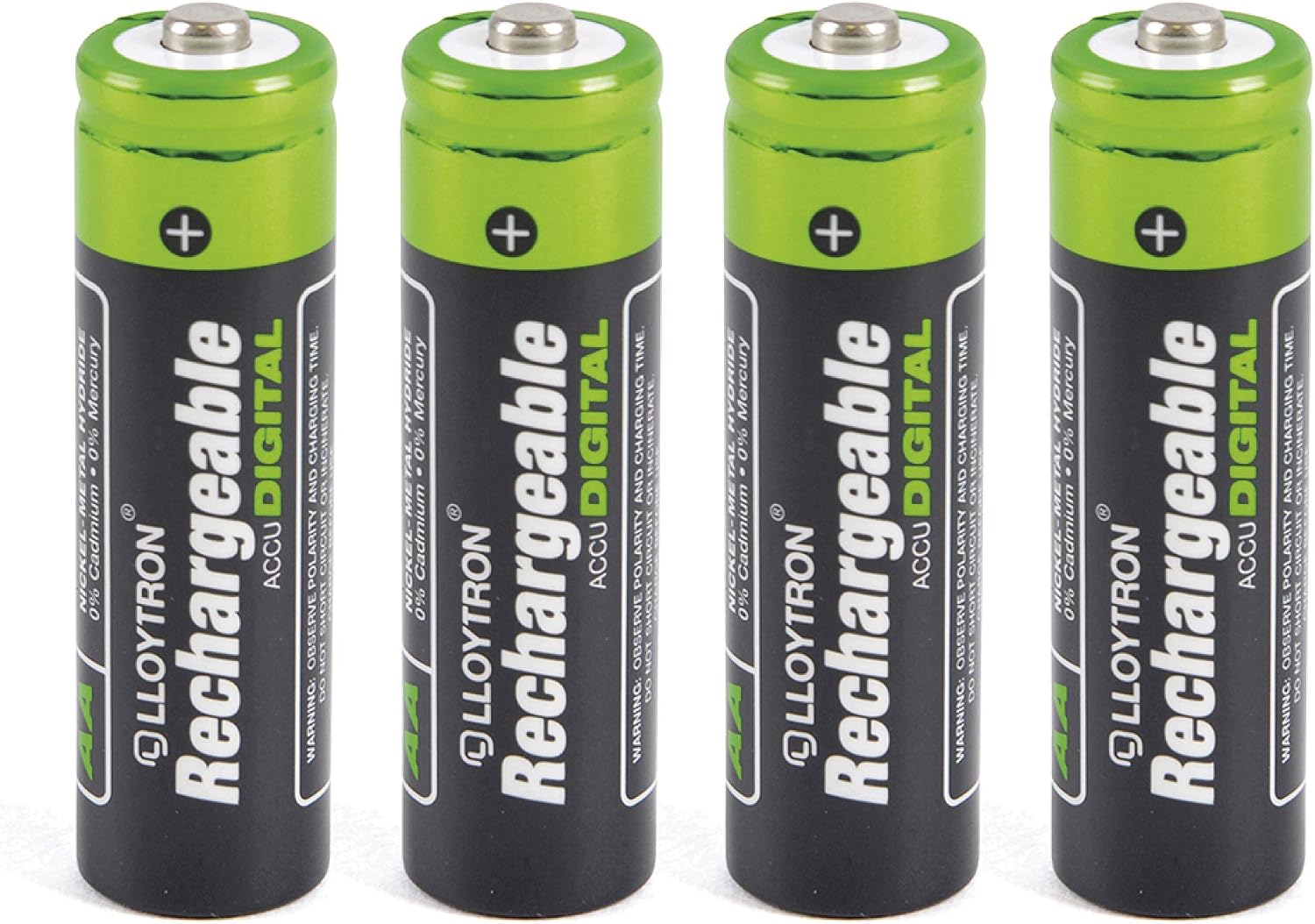 LLOYTRON NiMH Rechargeable AccuDigital Batteries / AA Size / 1300mAh / 4 Pack - B012, AA 1300mAh (4 Pack)
